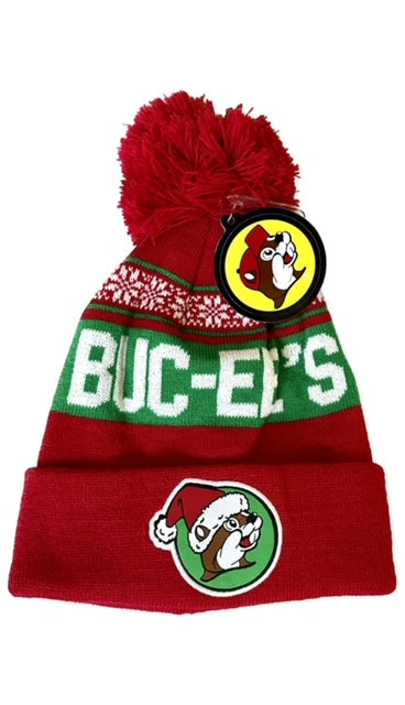 Buc-ee's Santa Knit Pom Beanie